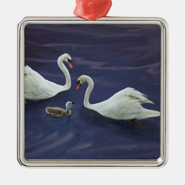 Adorno Metálico familia del cisne (Frente)