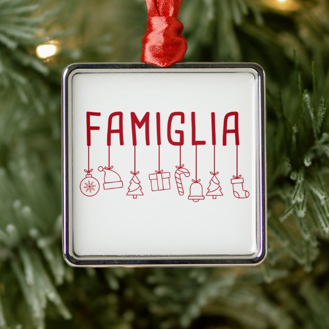 Adorno Metálico Familia italiana - Navidades familiares a juego (Árbol)