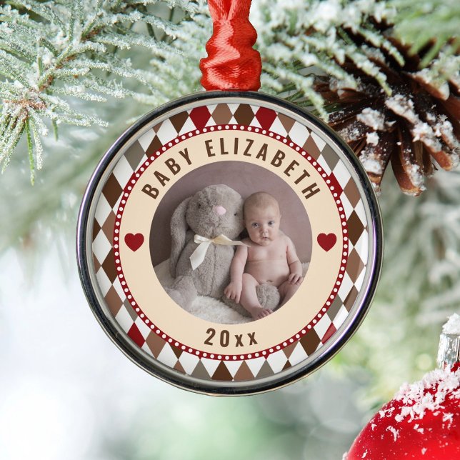 Adorno Metálico Familia Keepsake Baby First Christmas Photo (Subido por el creador)
