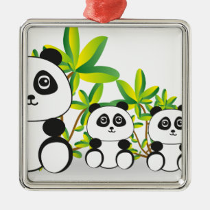 Adorno Metálico Familia Panda
