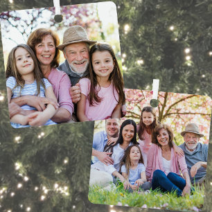 Adorno Metálico Familia personalizado de dos caras dos Navidades d