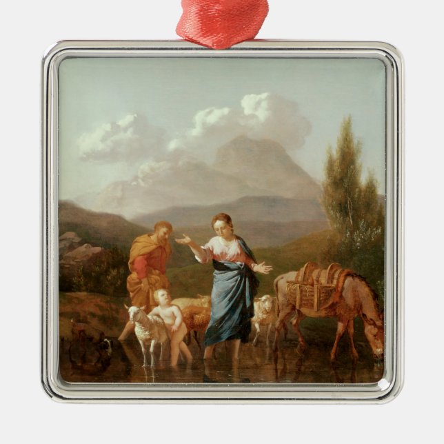 Adorno Metálico Familia santa en una corriente (Frente)