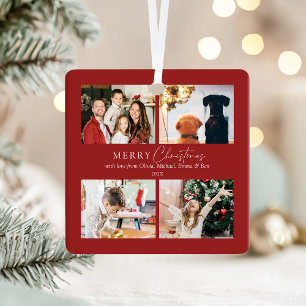 Adorno Metálico Familia Sencilla y Elegante 4 Navidades de Collage