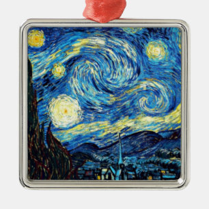 Adorno Metálico Famoso cuadro de Van Gogh, Noche Starry