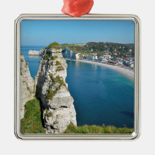 Adorno Metálico Famosos acantilados de Etretat en Francia Postcard