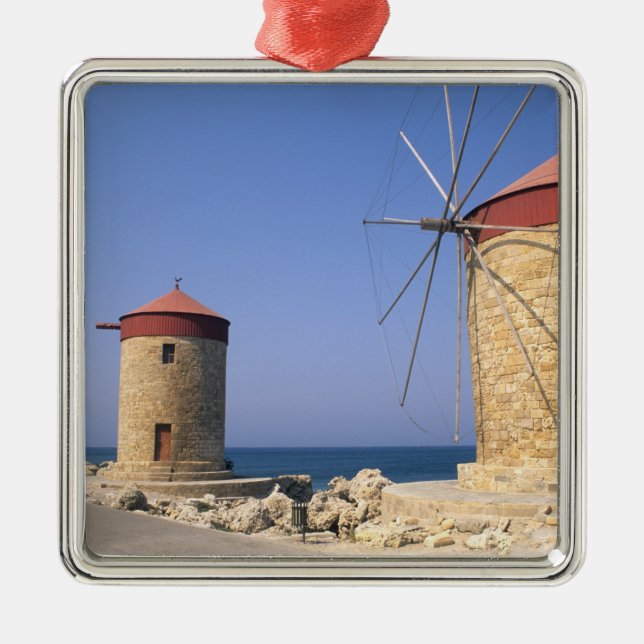 Adorno Metálico Famosos molinos de viento de Rodas Grecia (Frente)