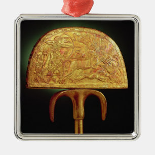 Adorno Metálico fan de la Avestruz-pluma, de la tumba de