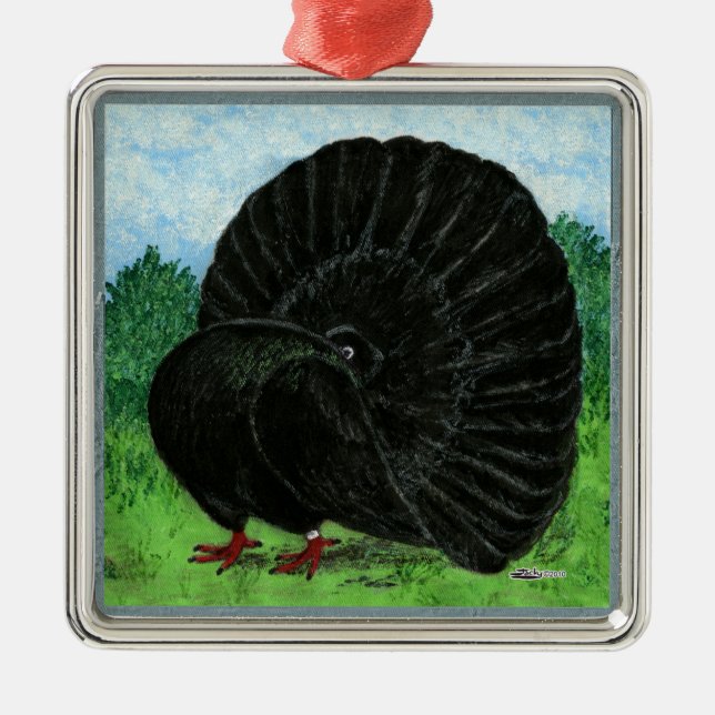 Adorno Metálico Fantail: Negro (Frente)