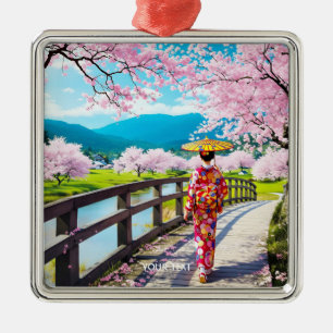 Adorno Metálico Fantasía acariciante Chica japonés caminando