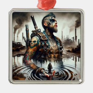 Adorno Metálico Fantasía agua del tatuaje del hombre lindo