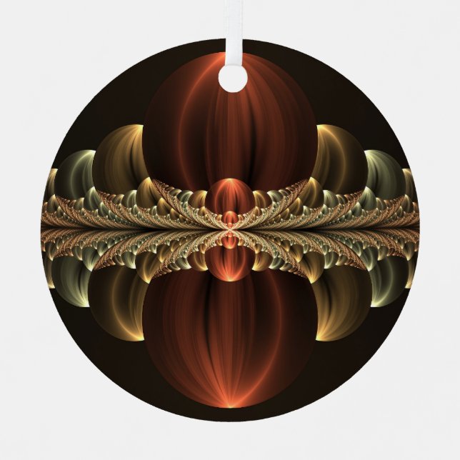 Adorno Metálico Fantasía Construcción Brillante Resumen Arte Fract (Anverso)