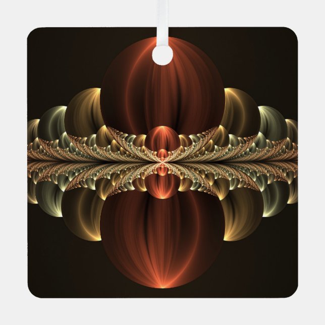 Adorno Metálico Fantasía Construcción Brillante Resumen Arte Fract (Anverso)