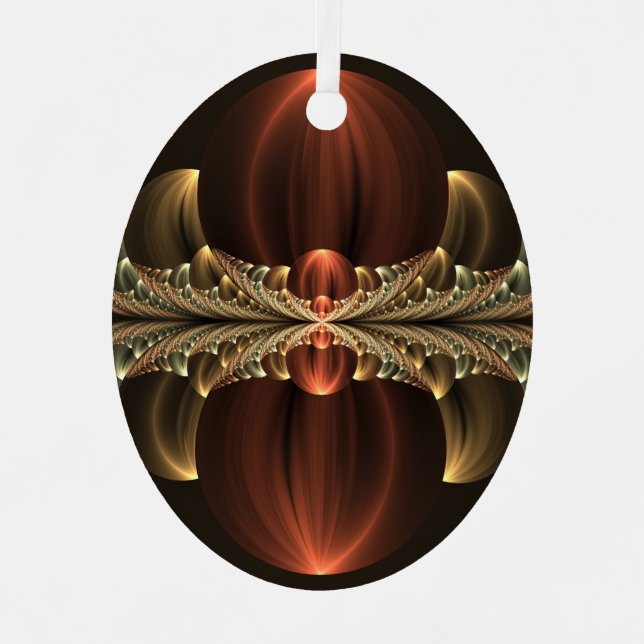 Adorno Metálico Fantasía Construcción Brillante Resumen Arte Fract (Anverso)