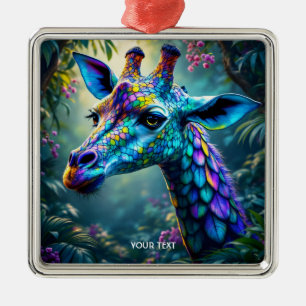 Adorno Metálico Fantasía Cute Chameleon Como Giraffe