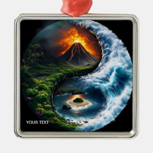 Adorno Metálico Fantasía Cute Earth Yin Yang