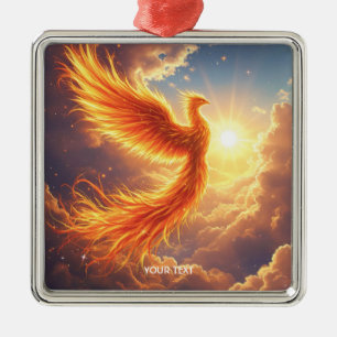 Adorno Metálico Fantasía Cute Flaming Phoenix Rises