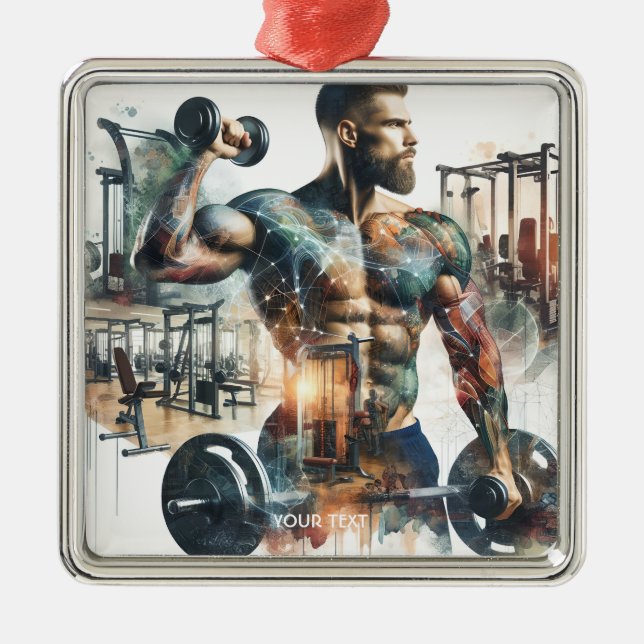 Adorno Metálico Fantasía Cute Gym Atlete Peso (Frente)