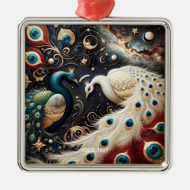 Adorno Metálico Fantasía Cute Peacocks Feminios Crescent Fethers (Frente)