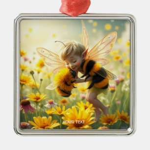 Adorno Metálico Fantasía dulce flor de abeja besar