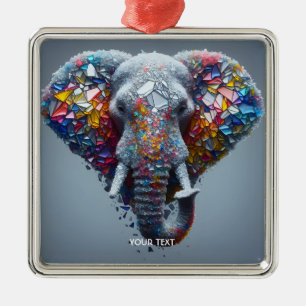 Adorno Metálico Fantasía elefante de vidrio barato