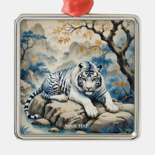 Adorno Metálico Fantasía estilo chino tigre lindo