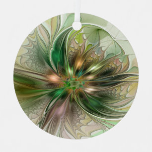 Adorno Metálico Fantasía moderna abstracta y colorida de flor frac