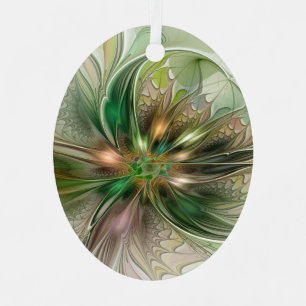 Adorno Metálico Fantasía moderna abstracta y colorida de flor frac