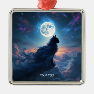 Adorno Metálico Fantasía nubes de la luna del gato lindo