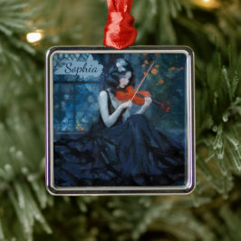 Adorno Metálico Fantasía oscura violinista gótico en el Jardín de