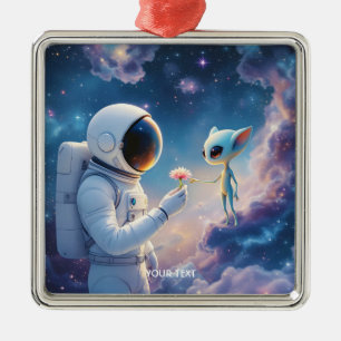 Adorno Metálico Fantasía suave astronauta flor espacial