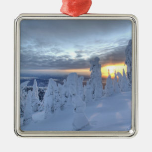 Adorno Metálico Fantasmagorías de nieve al atardecer en Whitefish