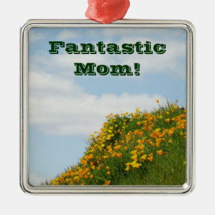 Adorno Metálico ¡Fantástica mamá! regalos adornados Poppies Blue S