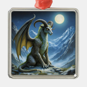 Adorno Metálico Fantástico Dragón de Carnero Mítico Lindo