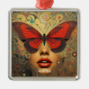 Adorno Metálico Fantasy Cute Abstrae Butterflies Ojos