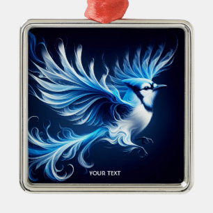 Adorno Metálico Fantasy Cute Blue Flying Bird