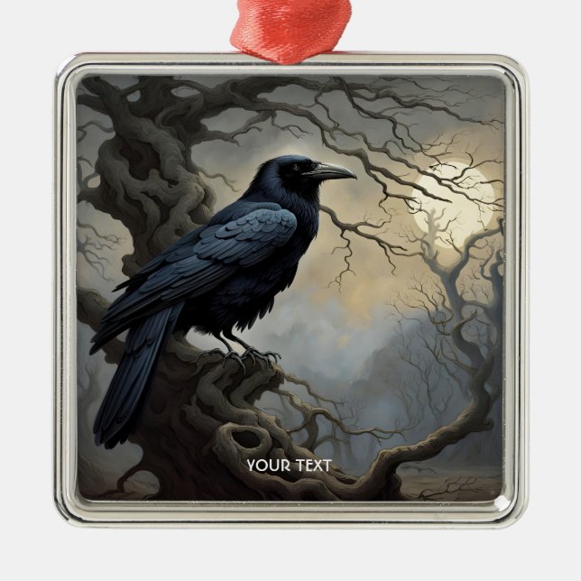 Adorno Metálico Fantasy Cute Crow Tree Darkness (Frente)