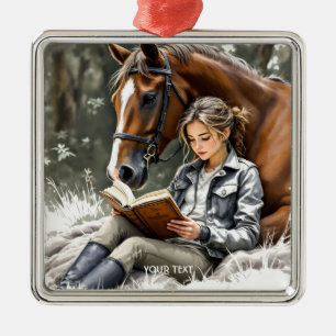 Adorno Metálico Fantasy Cute Garden Horse Chica