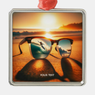 Adorno Metálico Fantasy Cute Glasses Sunset Beach