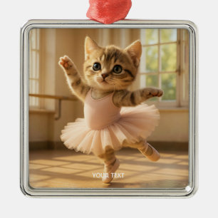 Adorno Metálico Fantasy Cute Kitten Pequeña Ballerina