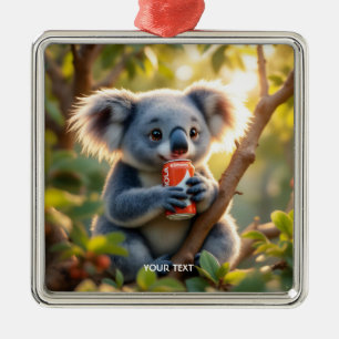Adorno Metálico Fantasy Cute Koala Bebe Árbol