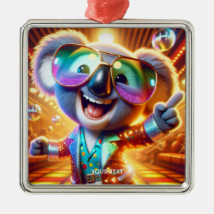Adorno Metálico Fantasy Cute Koala Dancing Disco