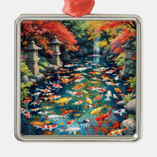 Adorno Metálico Fantasy Cute Koi Fish Pond