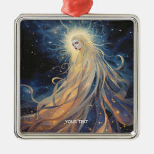 Adorno Metálico Fantasy Cute Lady Space Stars