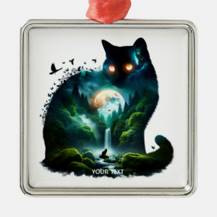 Adorno Metálico Fantasy Cute Mote Waterfall Cat