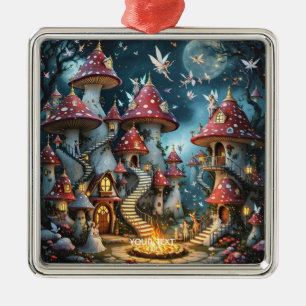 Adorno Metálico Fantasy Cute Mushroom Forest Realm