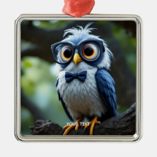 Adorno Metálico Fantasy Cute Owl Glasses Bow
