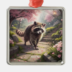 Adorno Metálico Fantasy Cute Racoon Sakura Garden