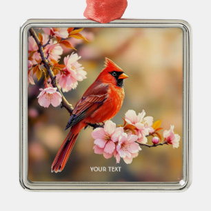 Adorno Metálico Fantasy Cute Red Bird Cherry