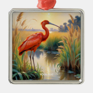 Adorno Metálico Fantasy Cute Scarlet Ibis por la noche