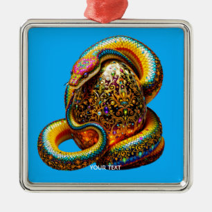 Adorno Metálico Fantasy Cute Snake Huevo vibrante